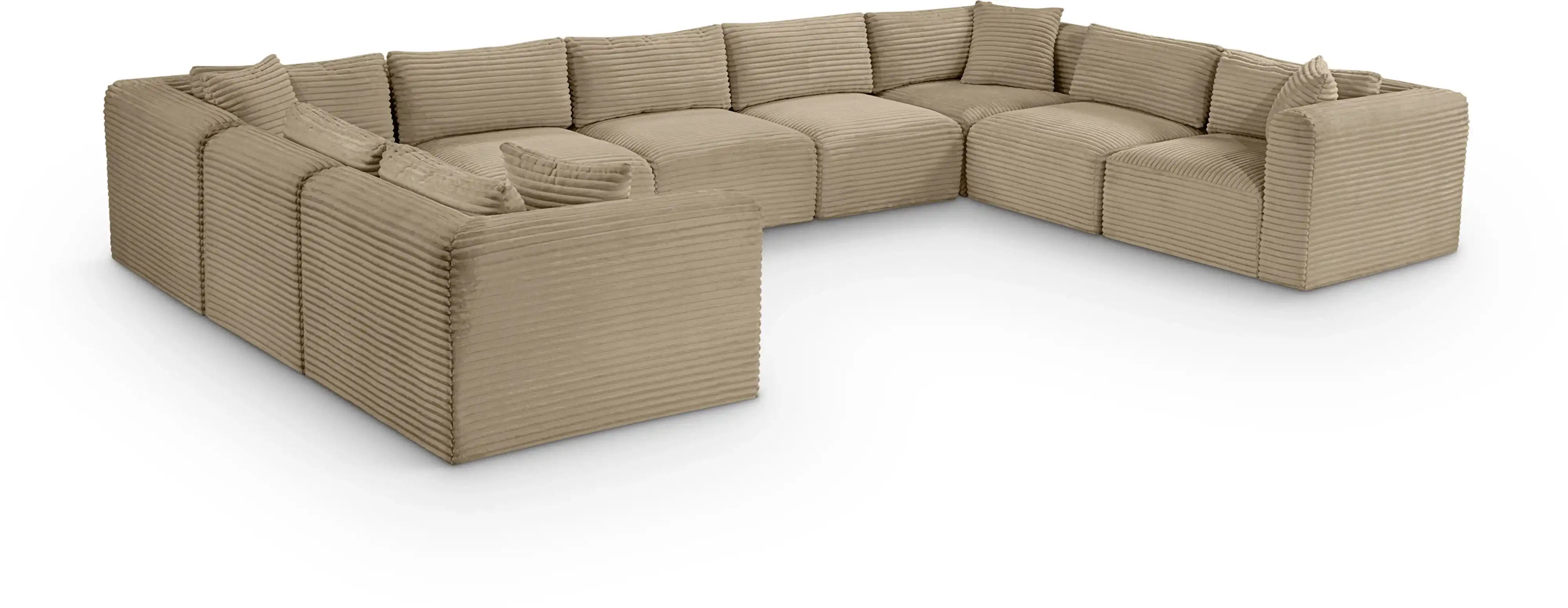 Shaggy - Fabric 9 Piece Modular U-Shaped Sectional - Best Buy Furniture