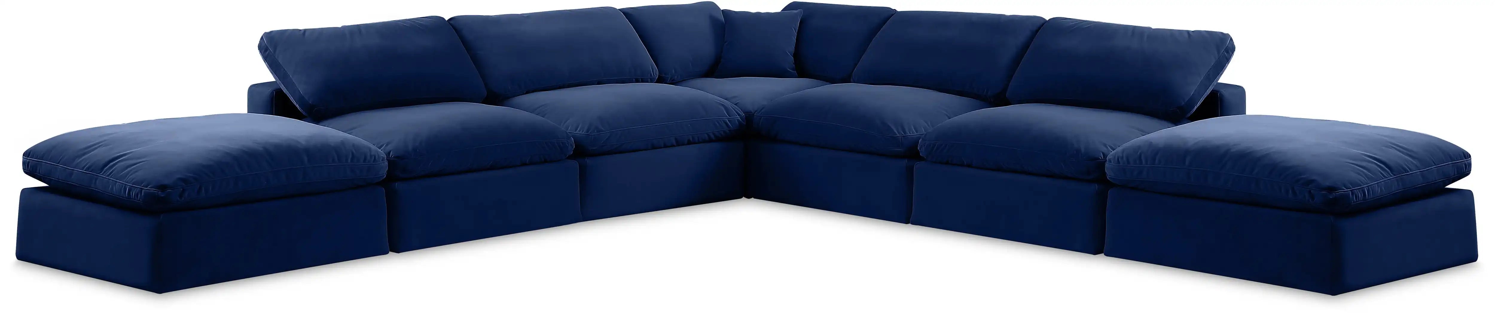 Comfy - 7 Piece Velvet Modular Corner Sectional - Best Buy Furniture
