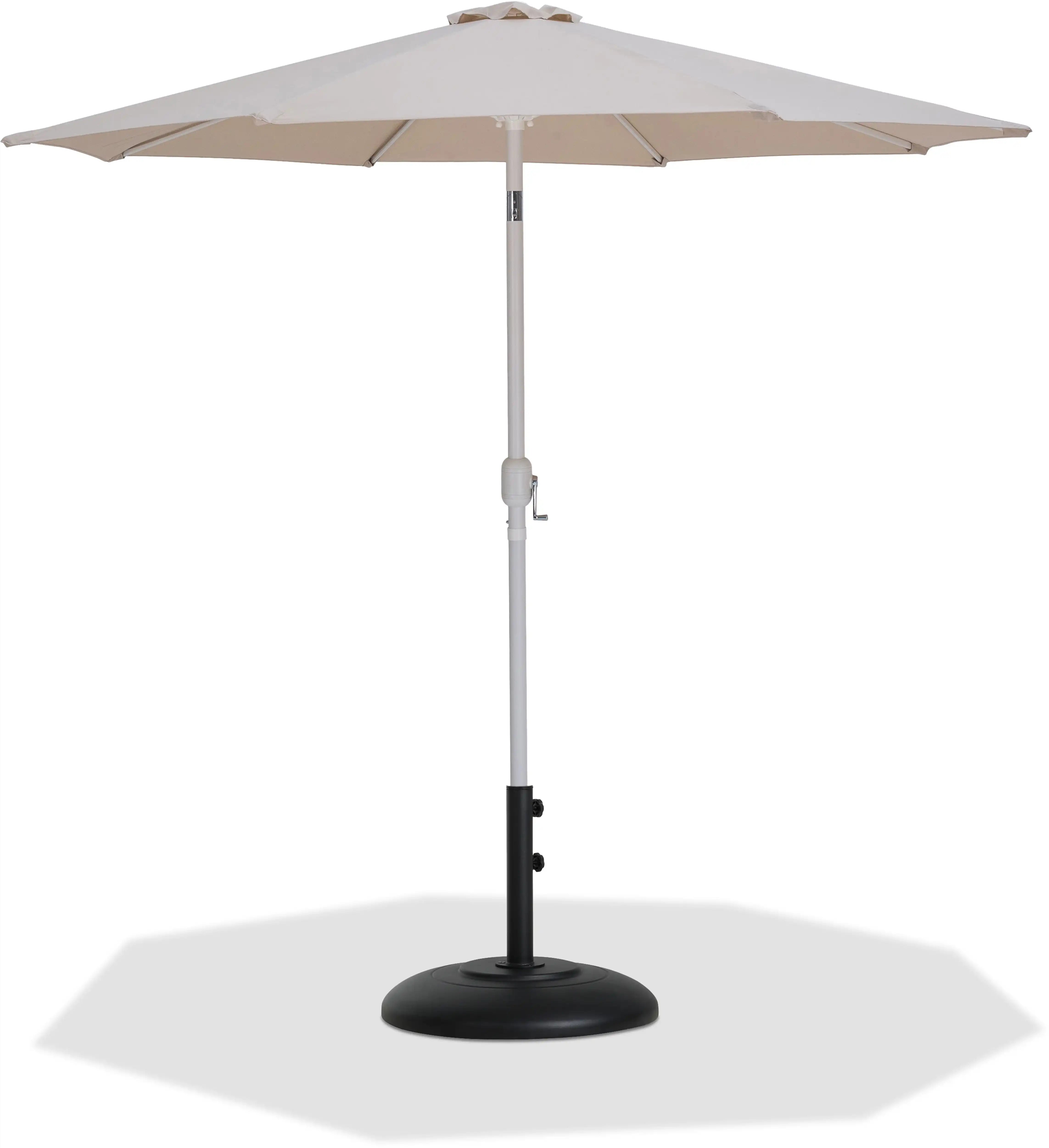 Fiji - Aluminum Patio Umbrella With Round Black And White Base - Best Buy Furniture