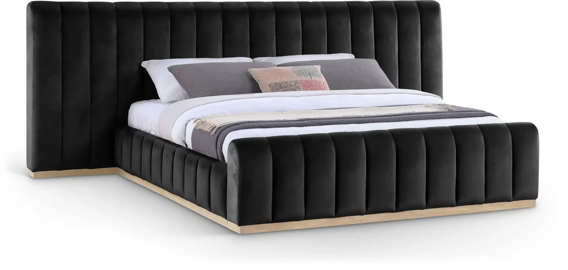Amara - Velvet Upholstered Bed - Best Buy Furniture