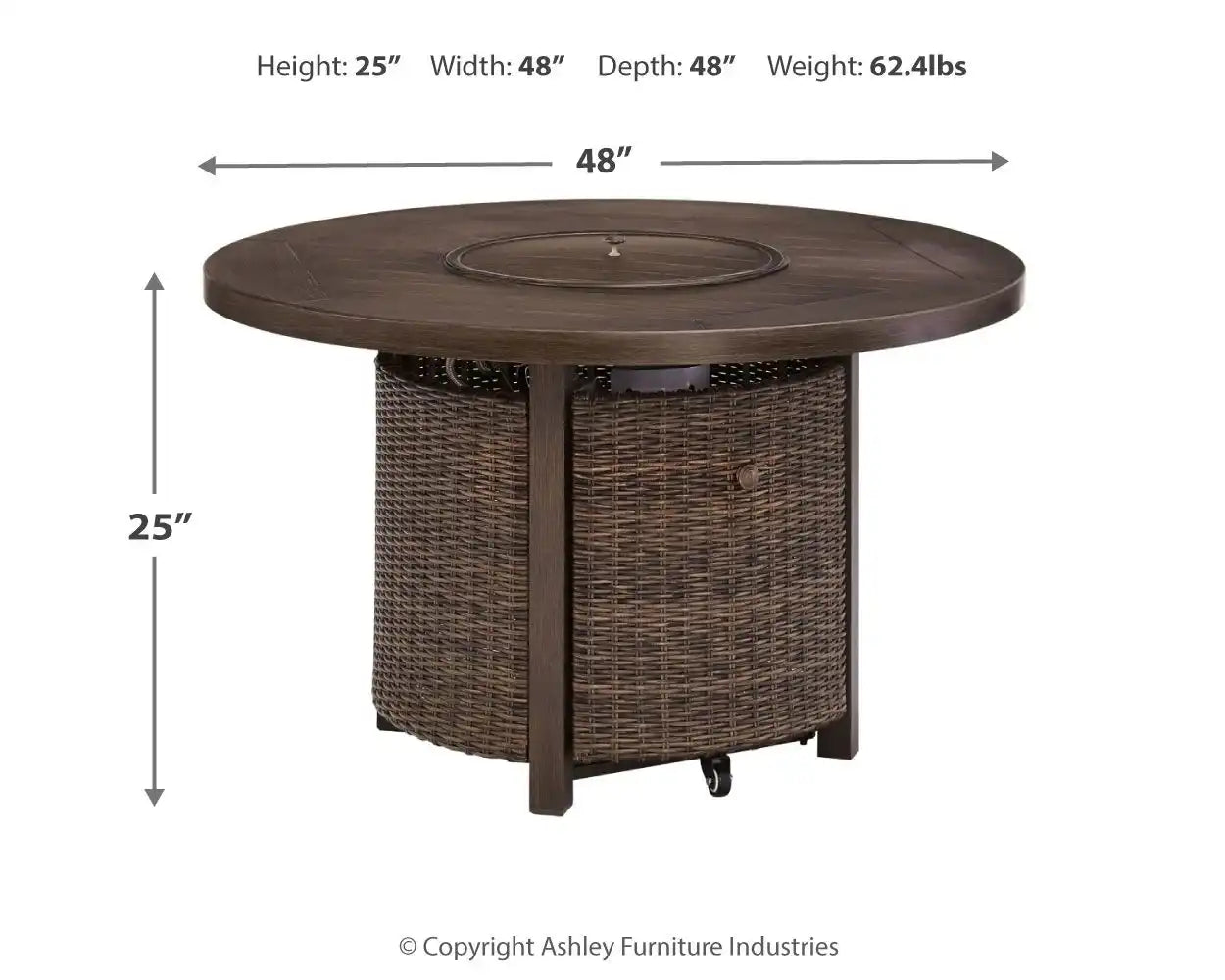 Paradise Trail - Round Fire Pit Table - Medium Brown - Best Buy Furniture