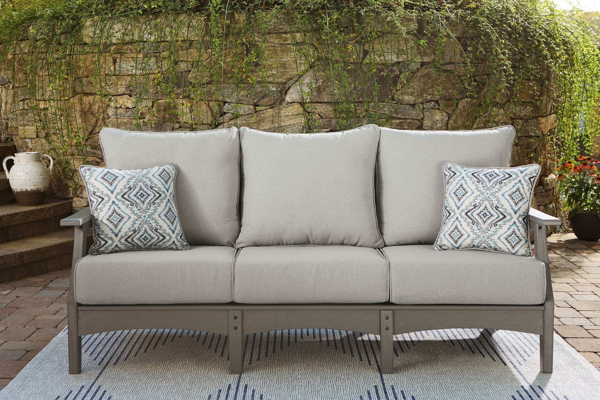 Visola - Sofa with Cushion - Gray - Best Buy Furniture