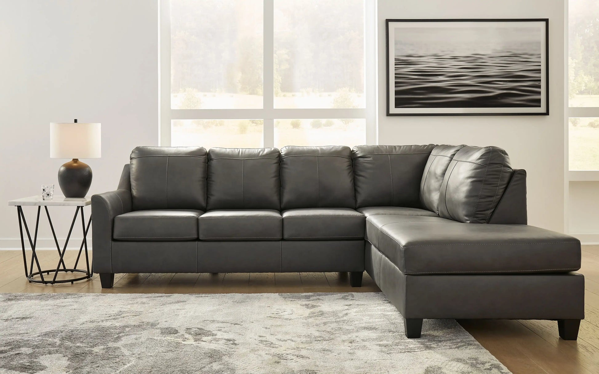 Valderno - 2-Piece Sectional With Raf Corner Chaise - Fog - Best Buy Furniture