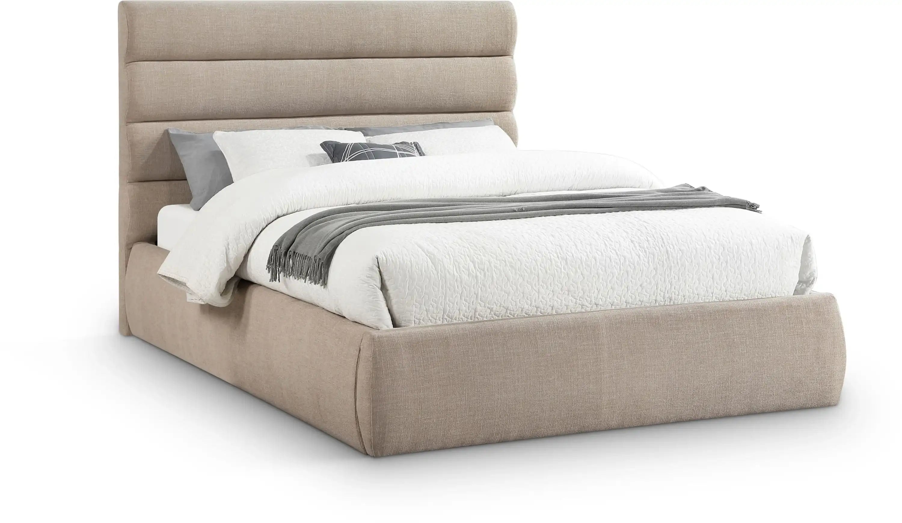 Adam - Linen Fabric Bed With 52" Headboard - Best Buy Furniture