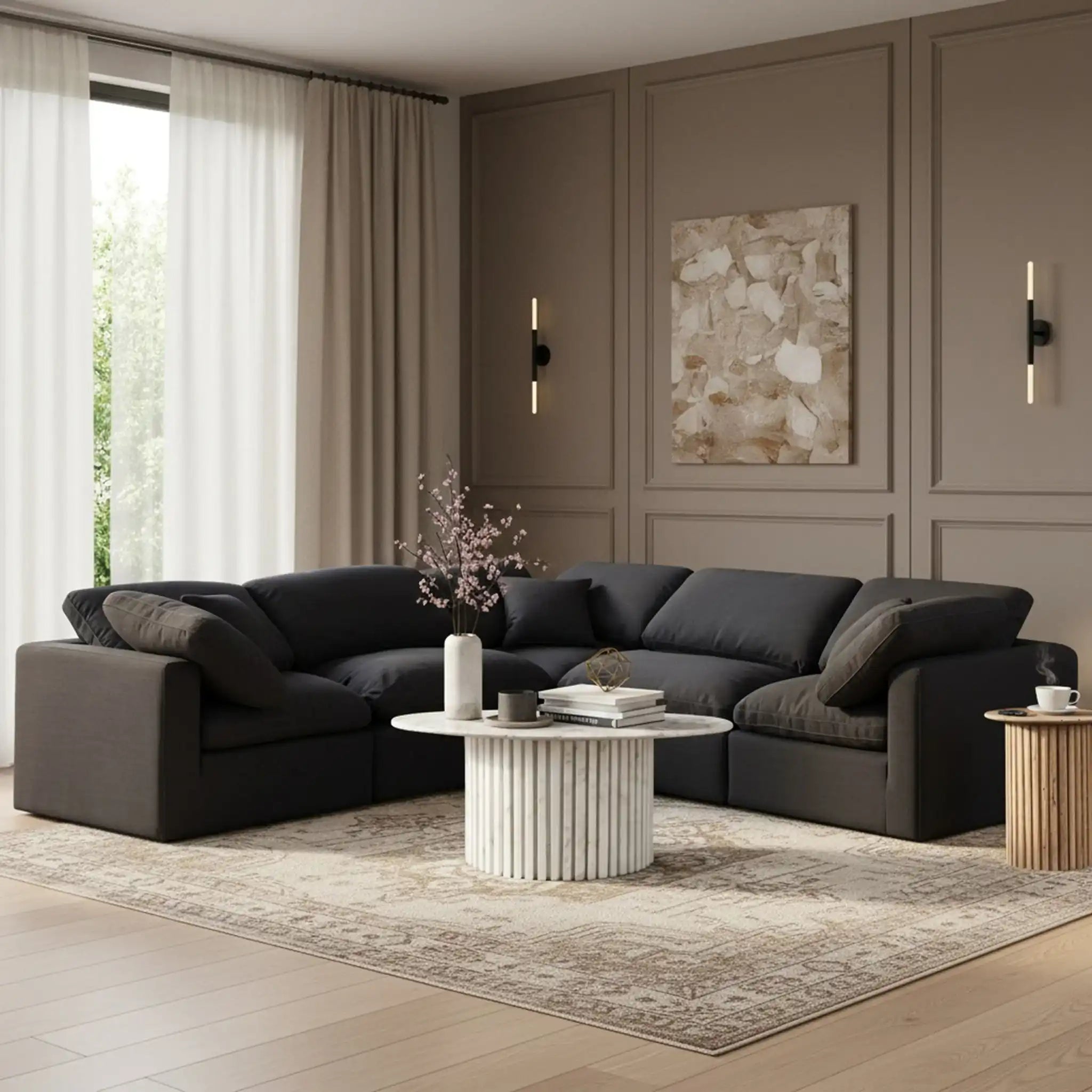 Indulge - Linen 5 Piece Modular Corner Sectional