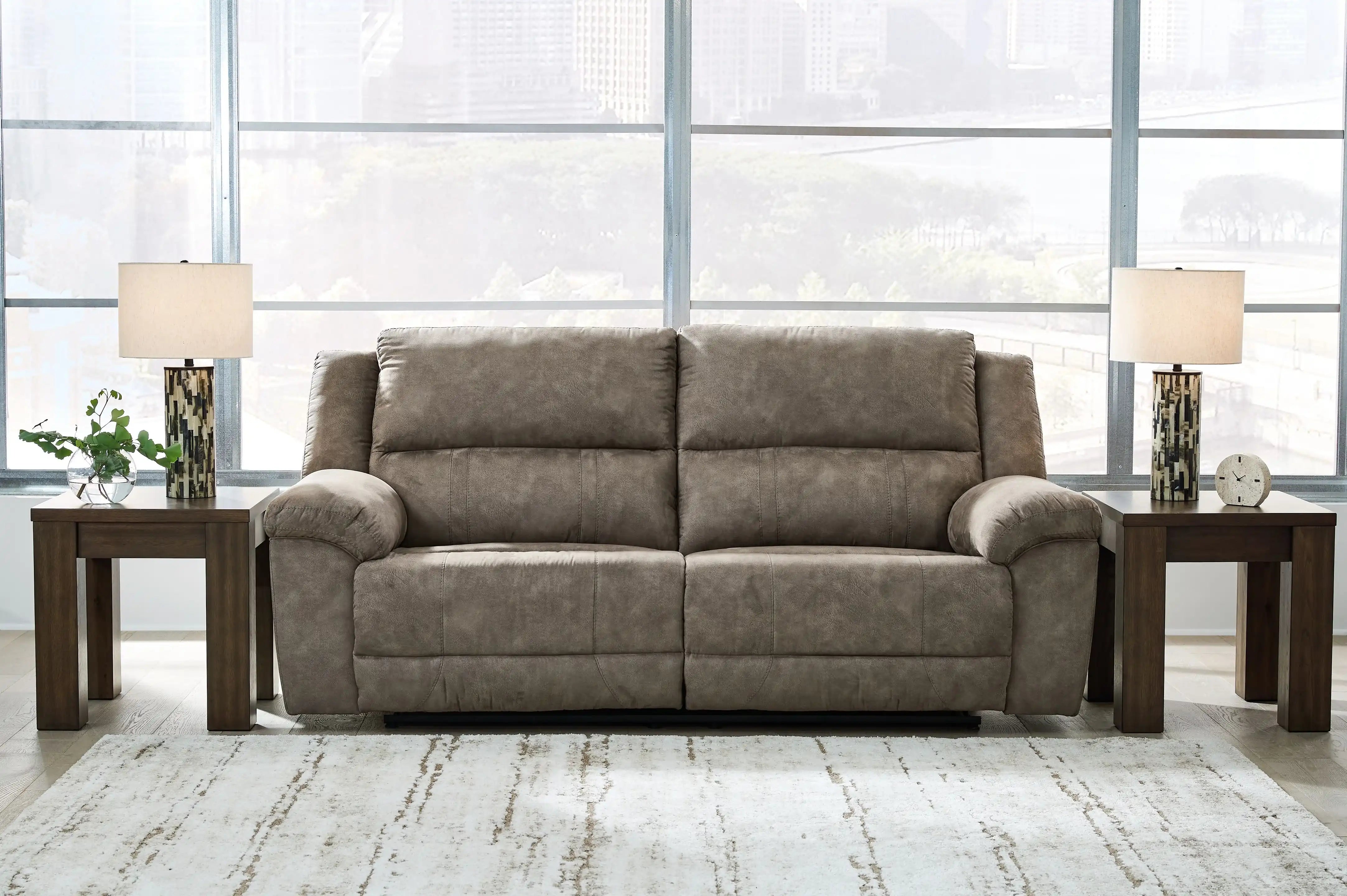 Laresview - 2 Seat Reclining Sofa - Fossil - Best Buy Furniture