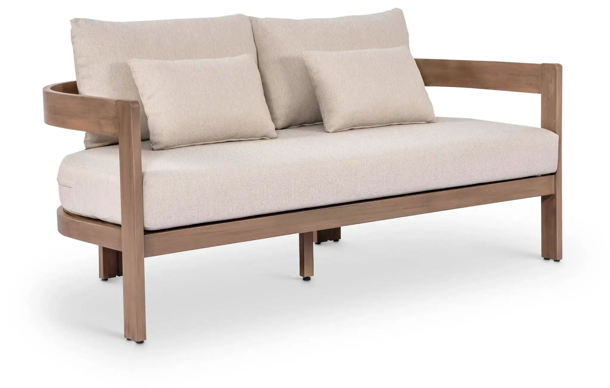 Newport - Water Resistant Fabric 65" Upholstered Outdoor Patio Loveseat - Best Buy Furniture