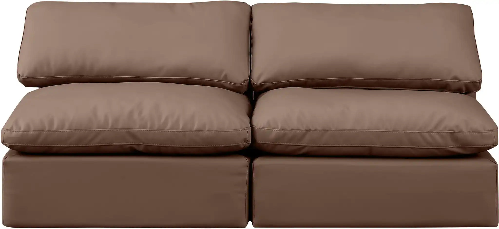 Indulge - Faux Leather 2 Seat Modular Armless Sofa