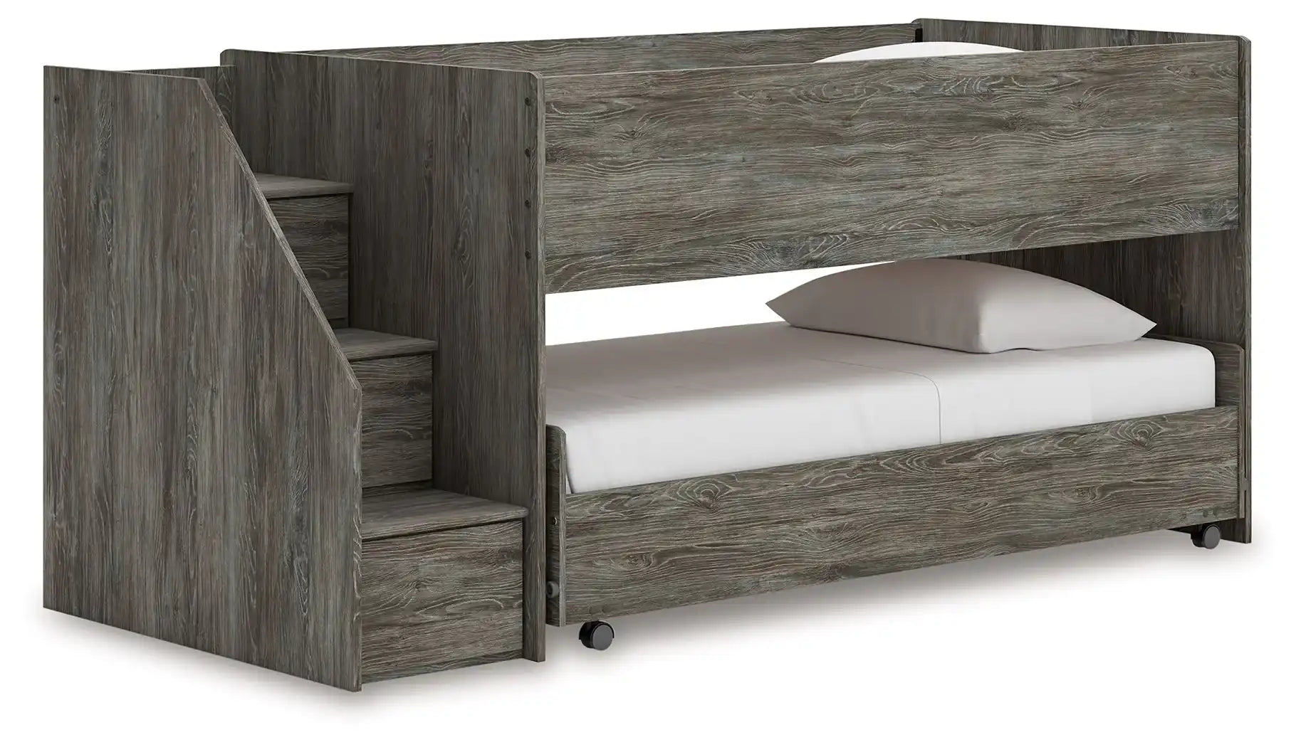 Frandern - Twin Over Twin Loft Bed - Gray - Best Buy Furniture