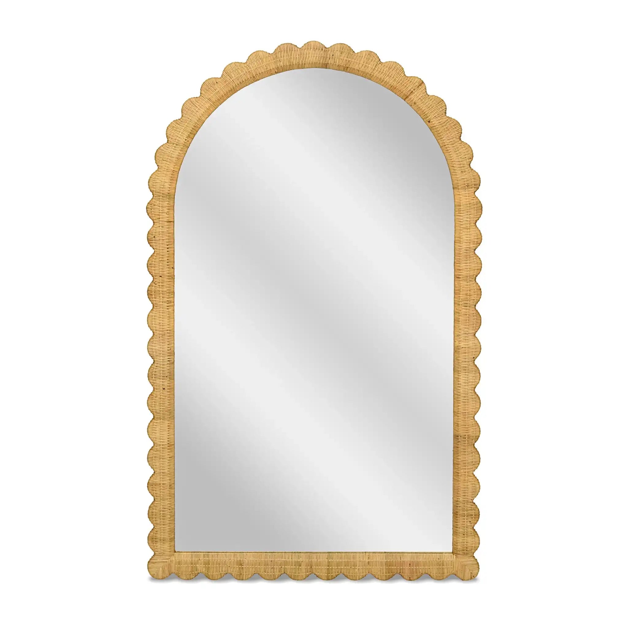 Bama - Rattan Arched Wall Mirror - Natural - Best Buy Furniture