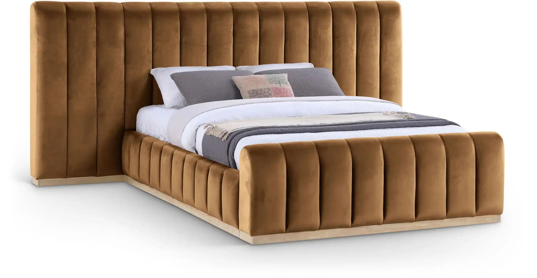 Amara - Velvet Upholstered Bed - Best Buy Furniture