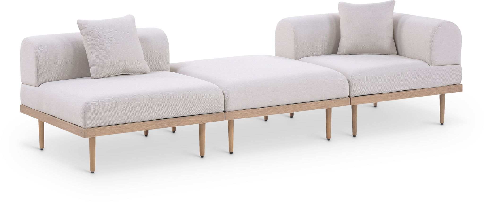 Laguna - 3 Piece Upholstered Outdoor Patio Modular Sofa With Backless Seat And 1 Arm - Best Buy Furniture