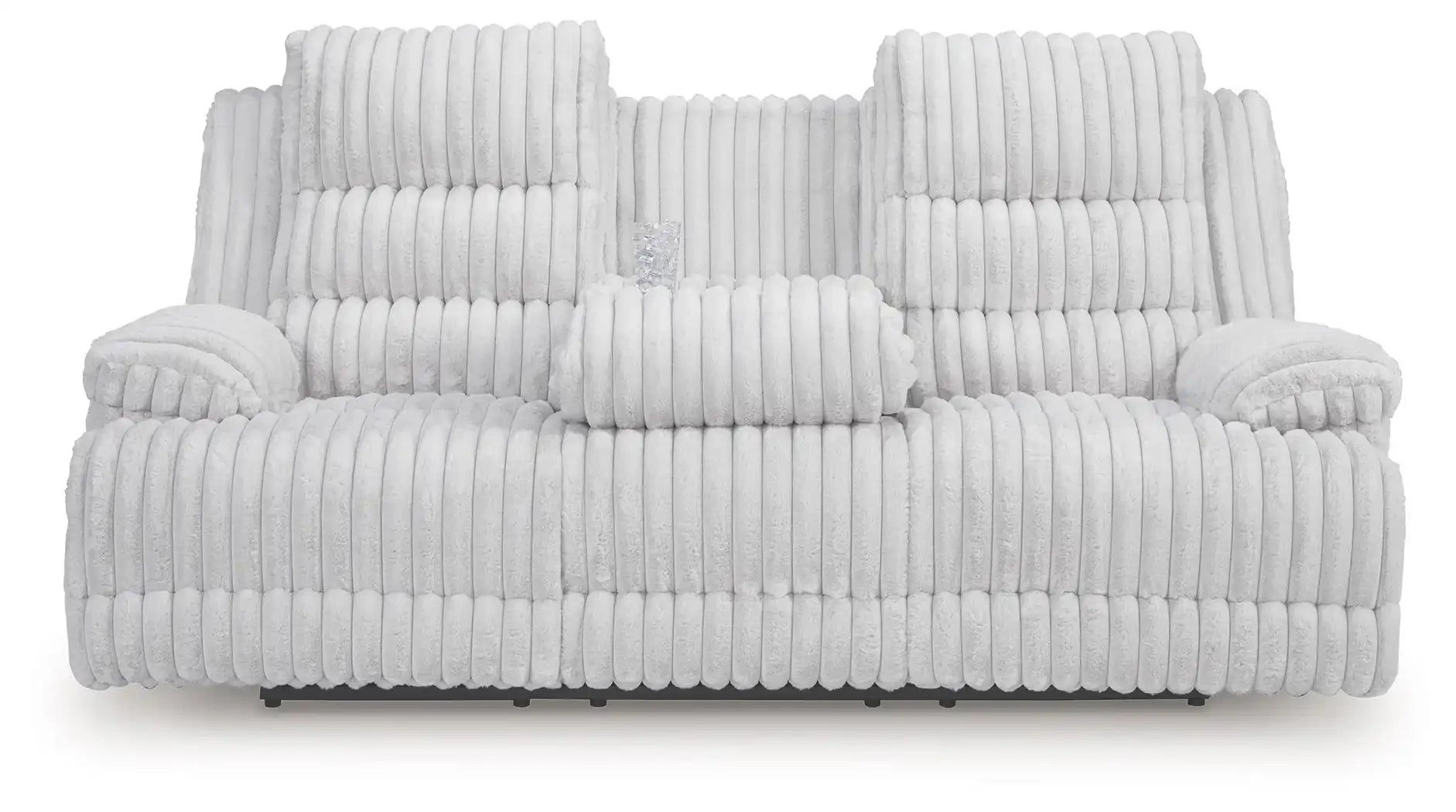 Rhines Falls - Reclining Power Sofa With Drop Down Table - Alloy - Best Buy Furniture