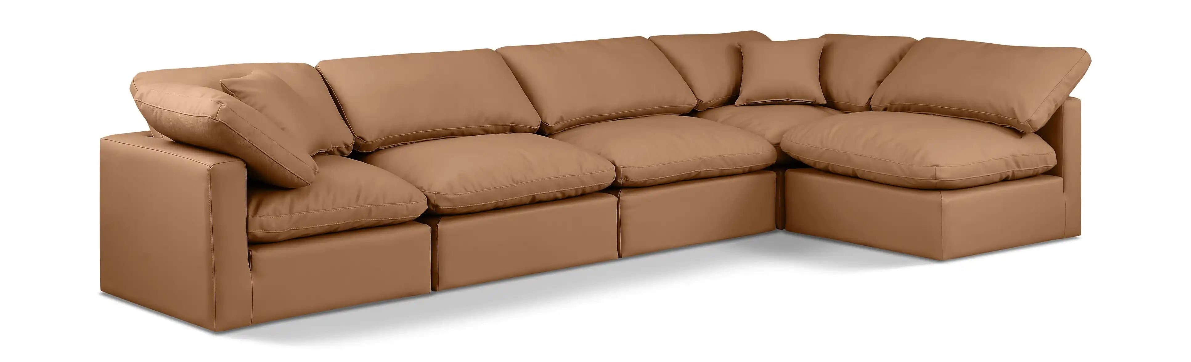 Indulge - Faux Leather 5 Piece Modular Sectional - Best Buy Furniture