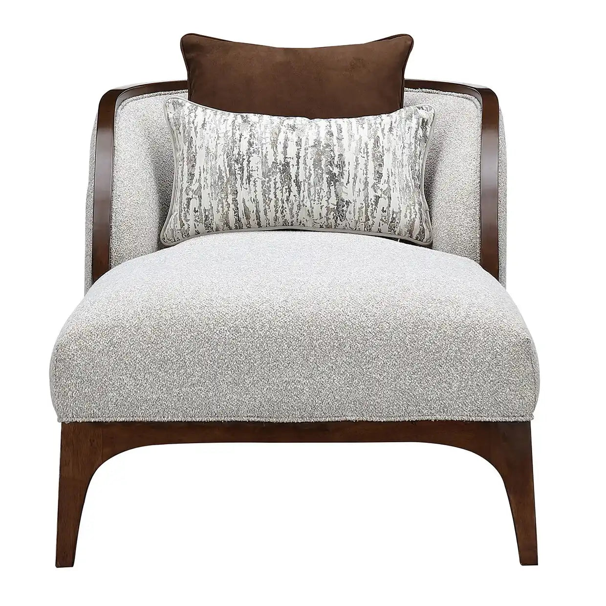 Houston - Chaise - Pebble / Walnut - Best Buy Furniture