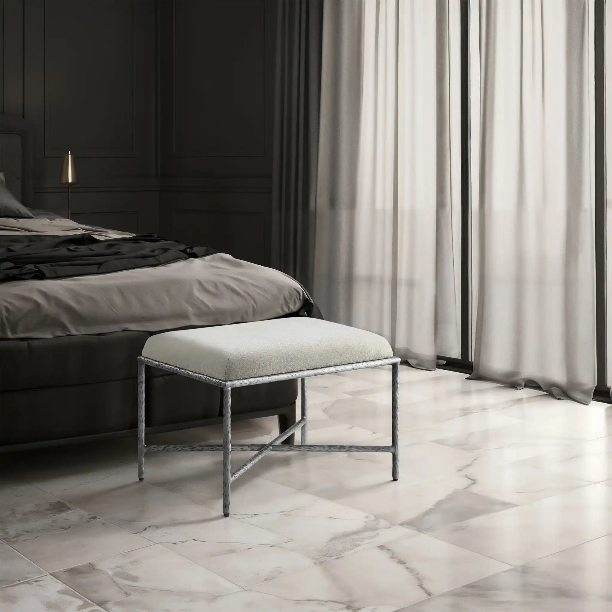 Valley - Bench With Silver Frame