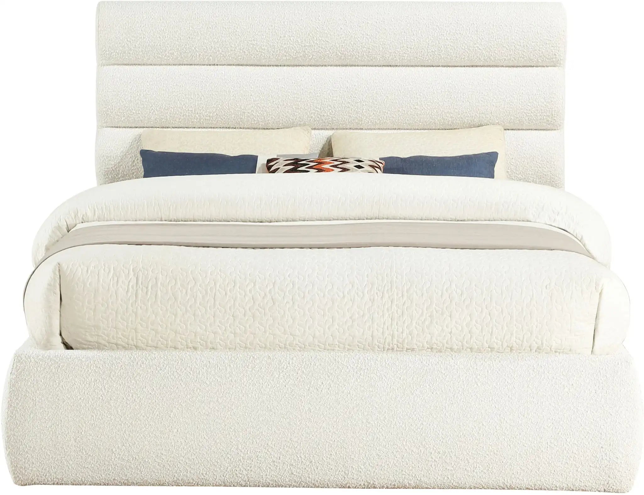 Adam - Boucle Fabric Bed With 52" Headboard