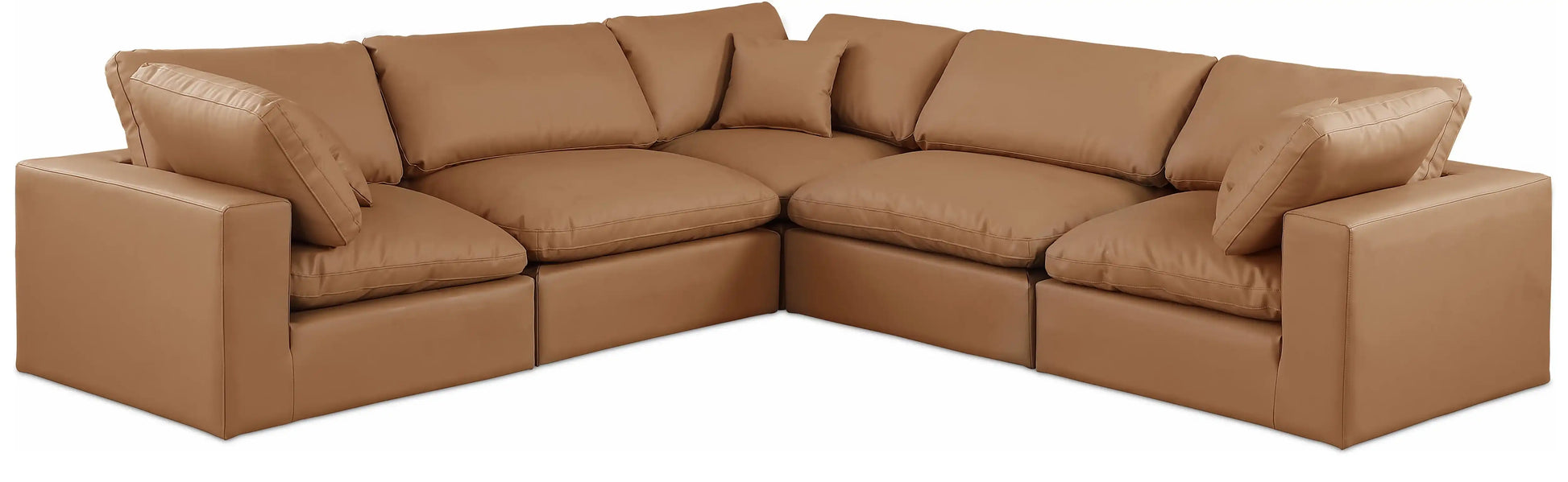 Comfy - 5 Piece Faux Leather Modular Corner Sectional - Best Buy Furniture