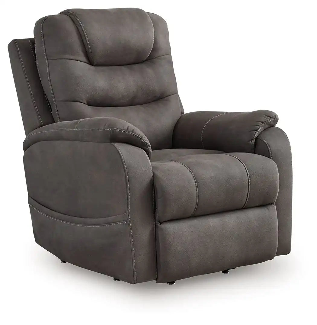 Snowfield - Power Lift Recliner - Gunmetal - Best Buy Furniture