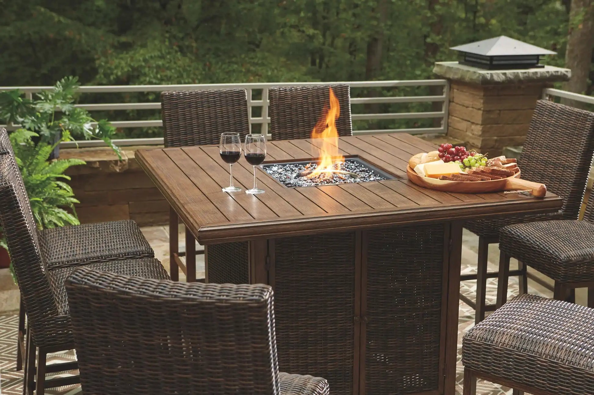 Paradise Trail - Outdoor Fire Pit Table Set - Best Buy Furniture