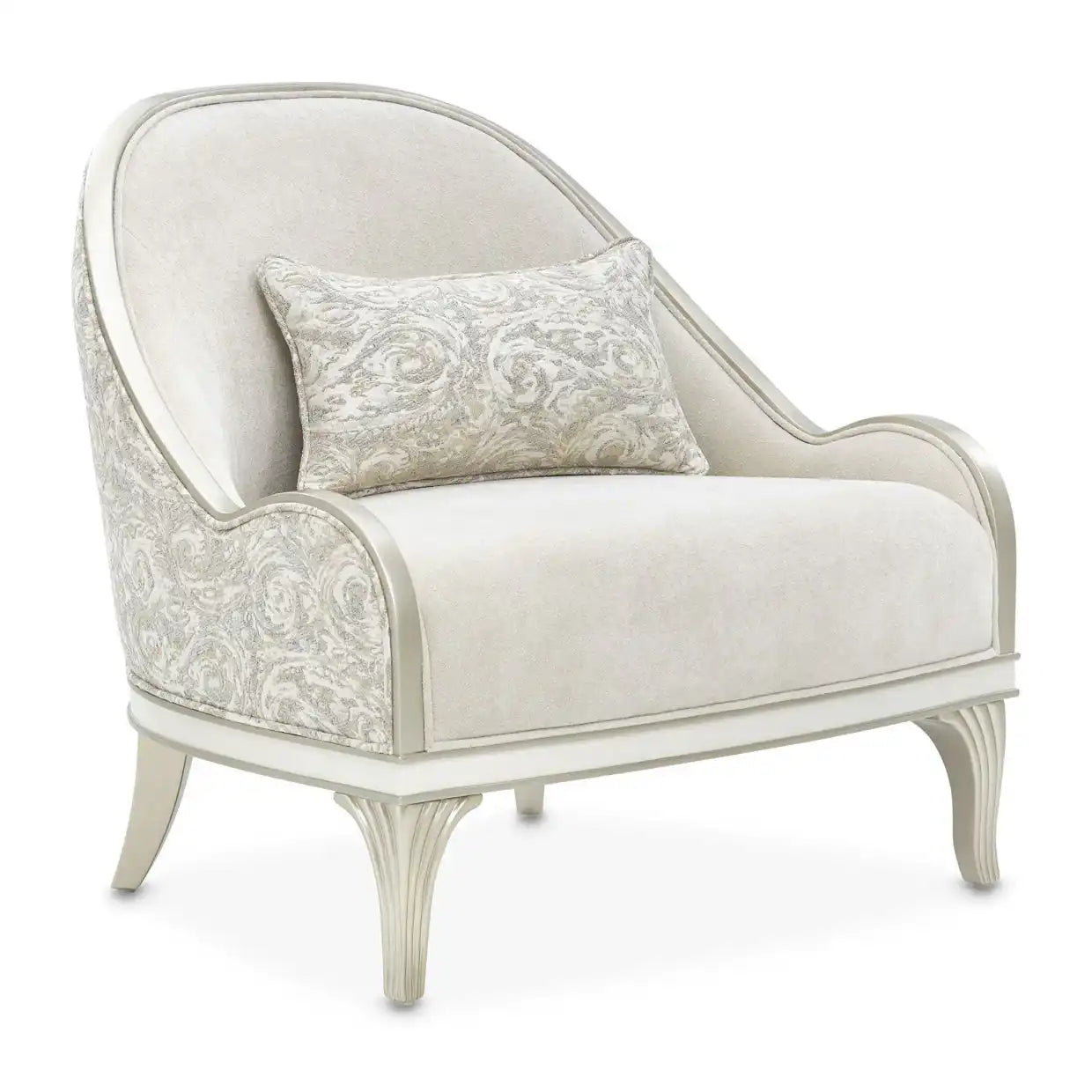 La Marisia - Chenille Accent Chair - Tranquil / Light Champagne - Best Buy Furniture