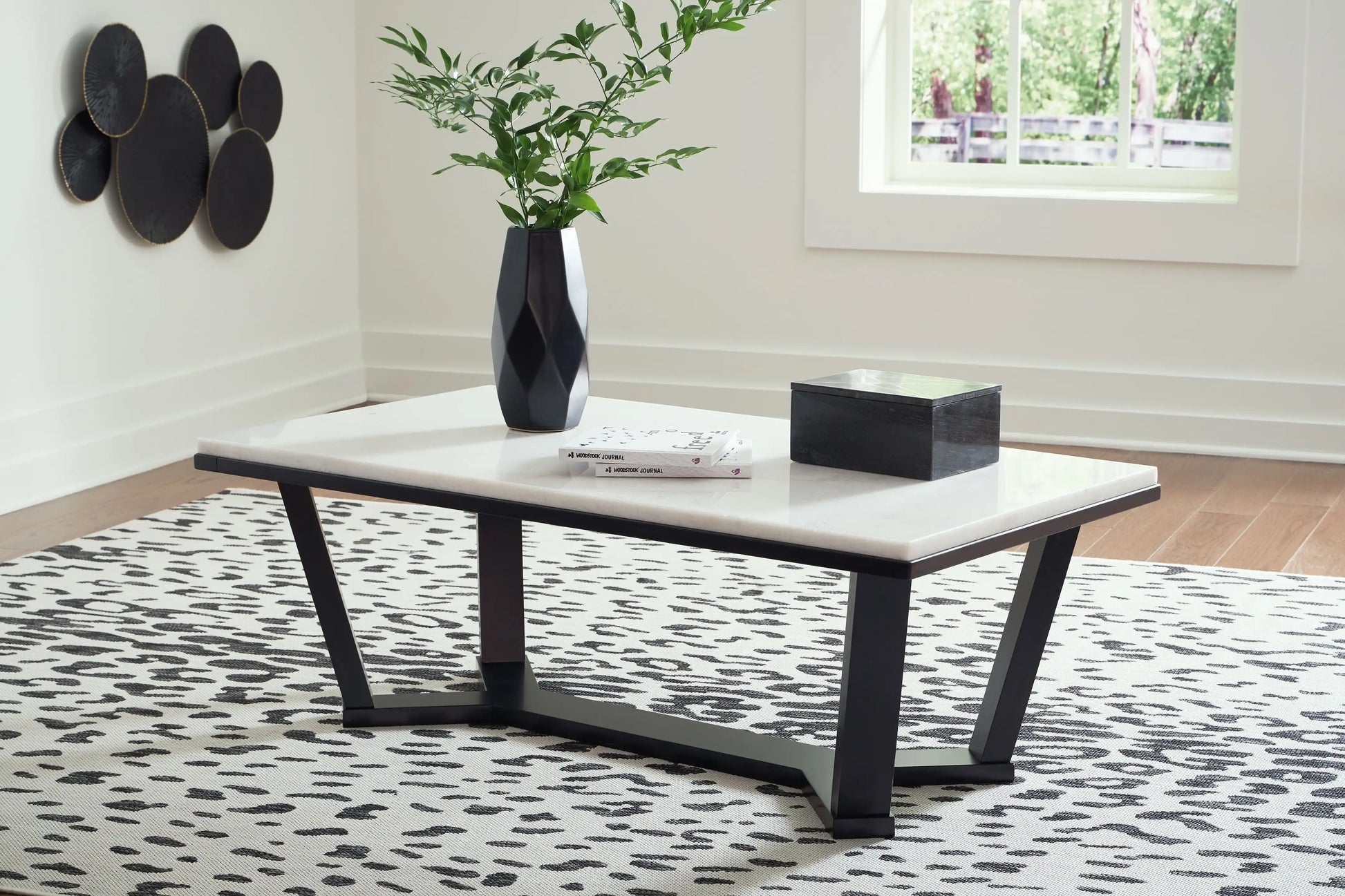 Fostead - Rectangular Cocktail Table - White / Espresso - Best Buy Furniture