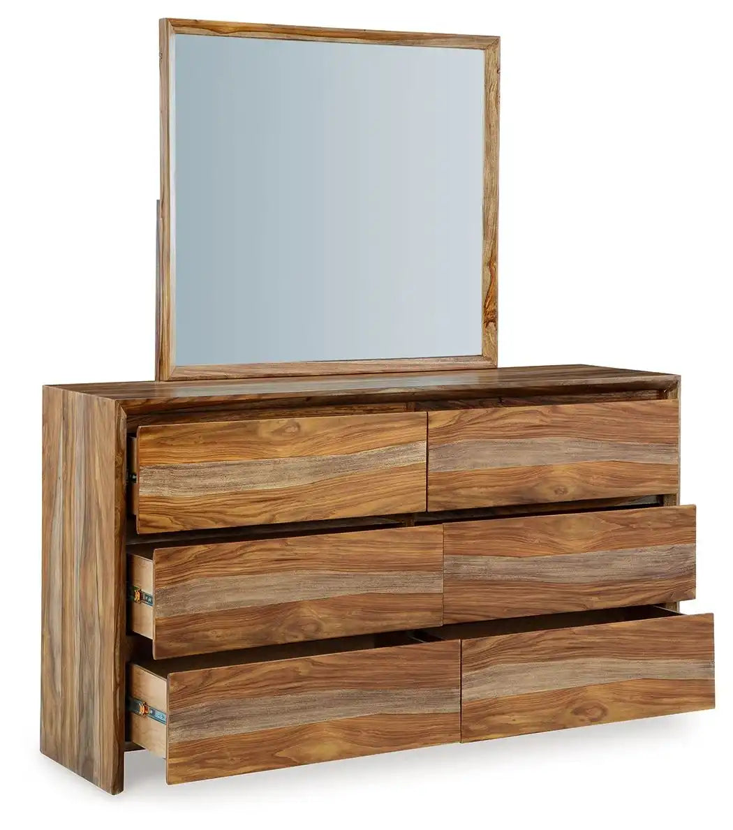 Dressonni - Dresser And Mirror - Brown - Best Buy Furniture