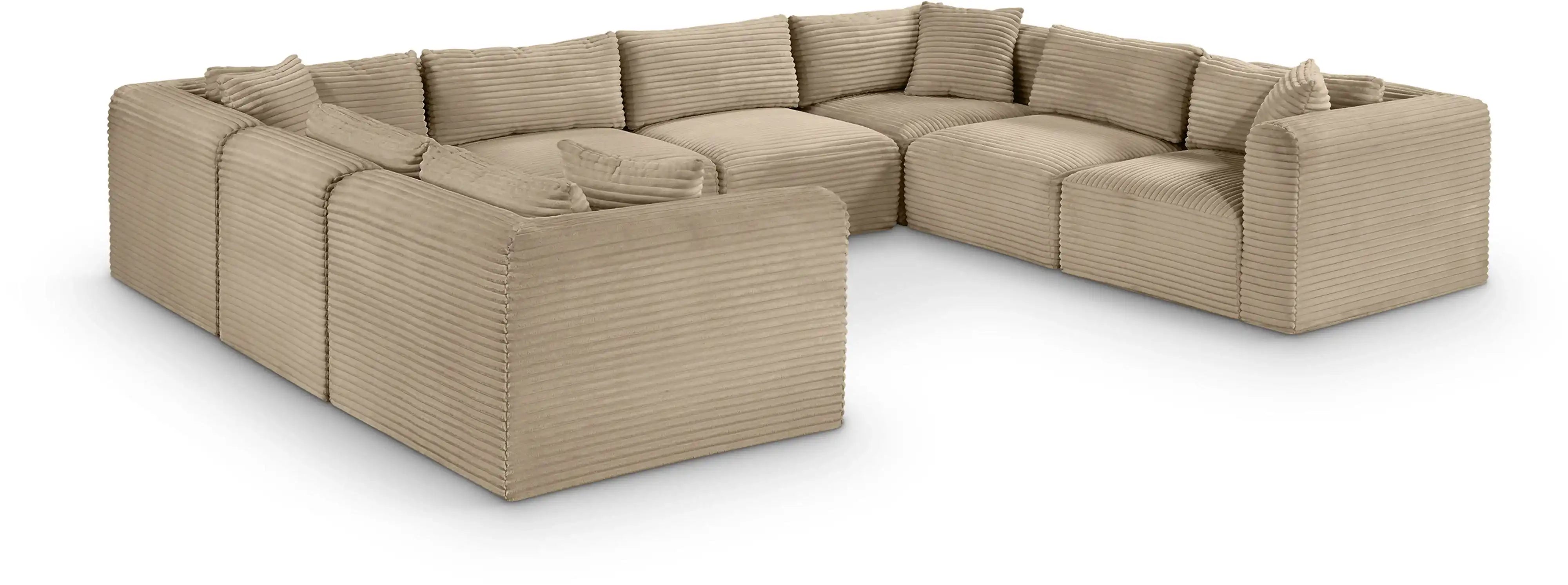 Shaggy - Fabric 8 Piece Modular U-Shaped Sectional - Best Buy Furniture
