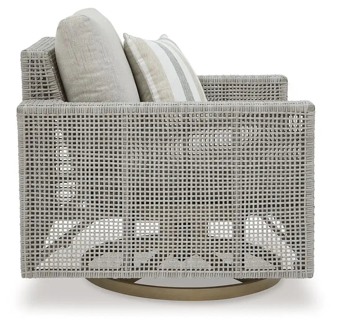 Seton Creek - Swivel Lounge With Cushion - Gray - Best Buy Furniture