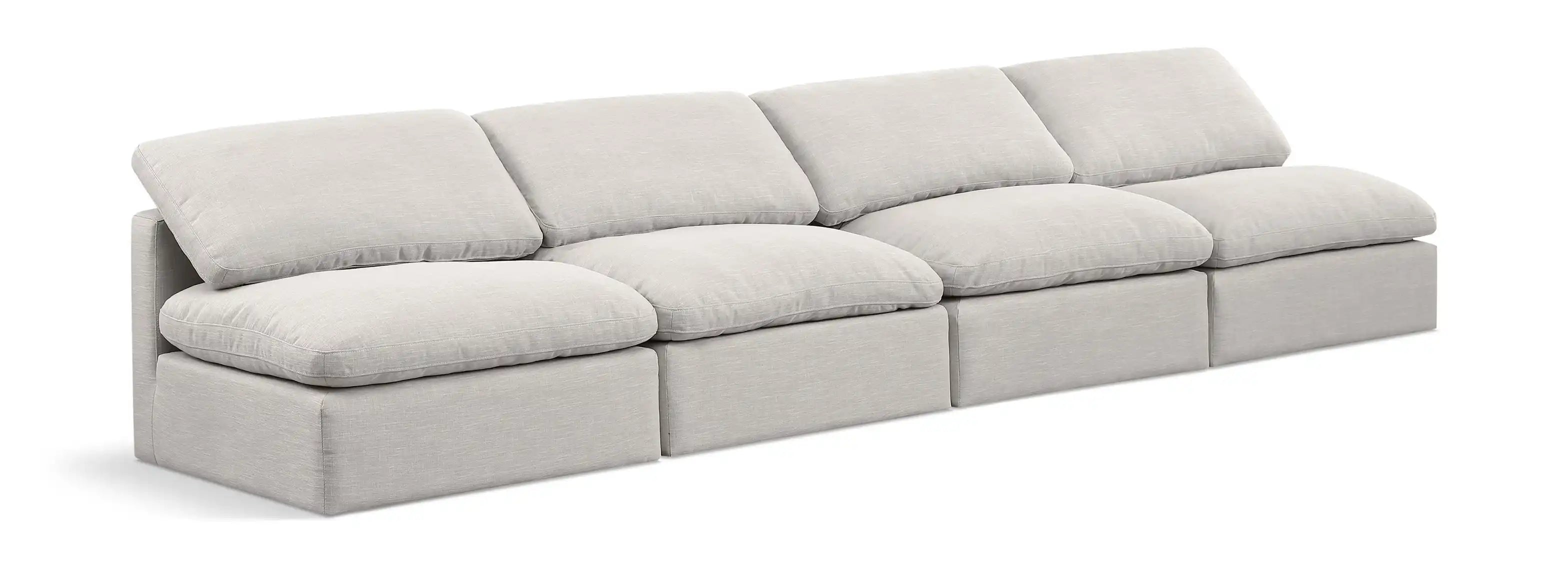 Indulge - Linen 4 Seat Modular Armless Sofa - Best Buy Furniture