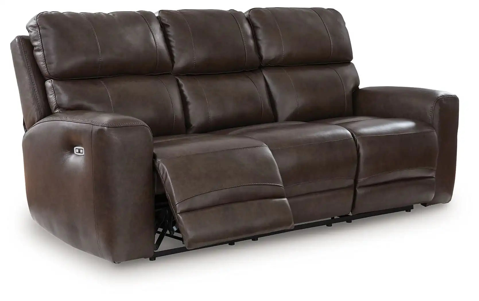Crossplex - Power Reclining Sofa With Adjustable Headrest - Smoke - Best Buy Furniture