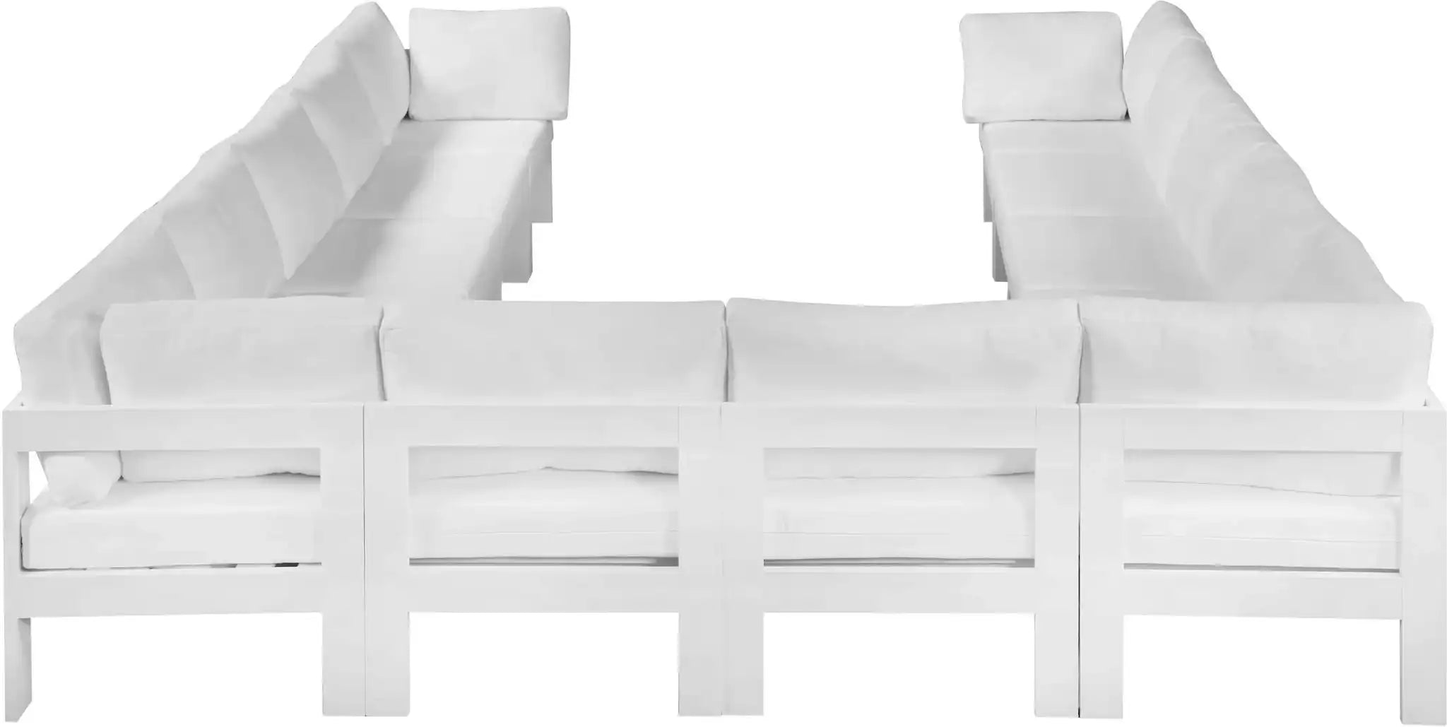 Nizuc - Outdoor Patio 12 Piece Modular Sectional With White Frame