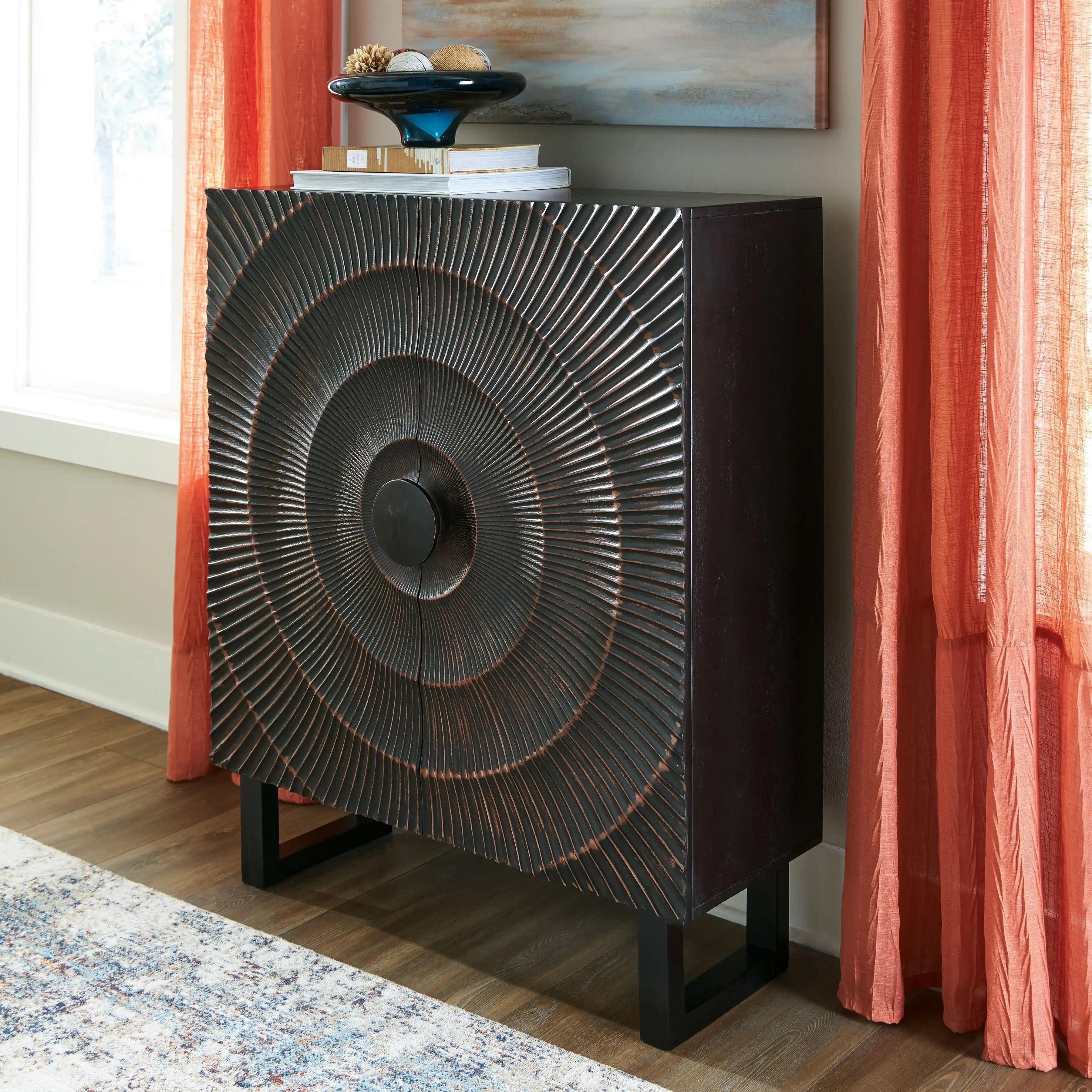 Fosterman - Accent Cabinet - Distressed Black - Best Buy Furniture