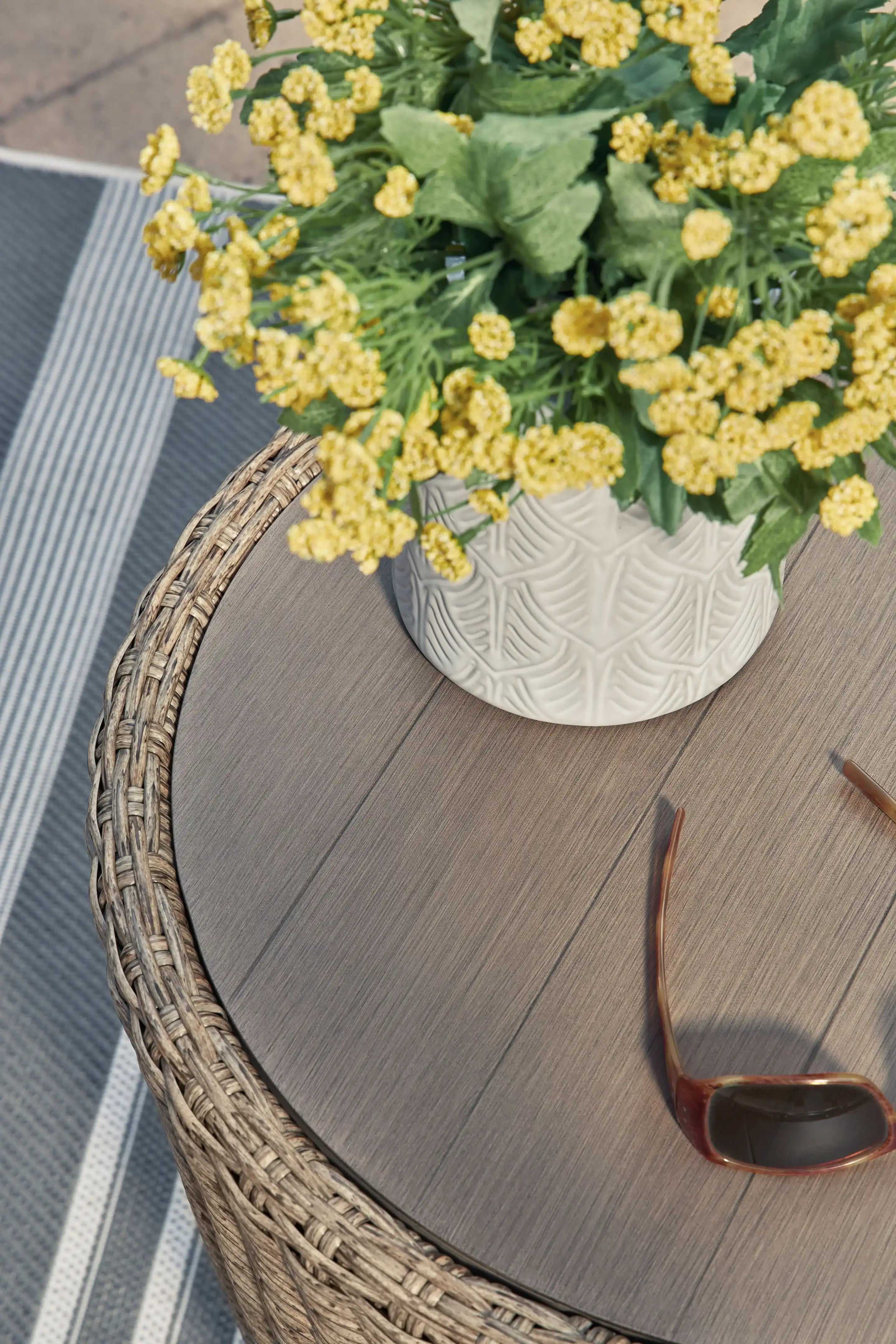Danson - Round End Table - Beige - Best Buy Furniture