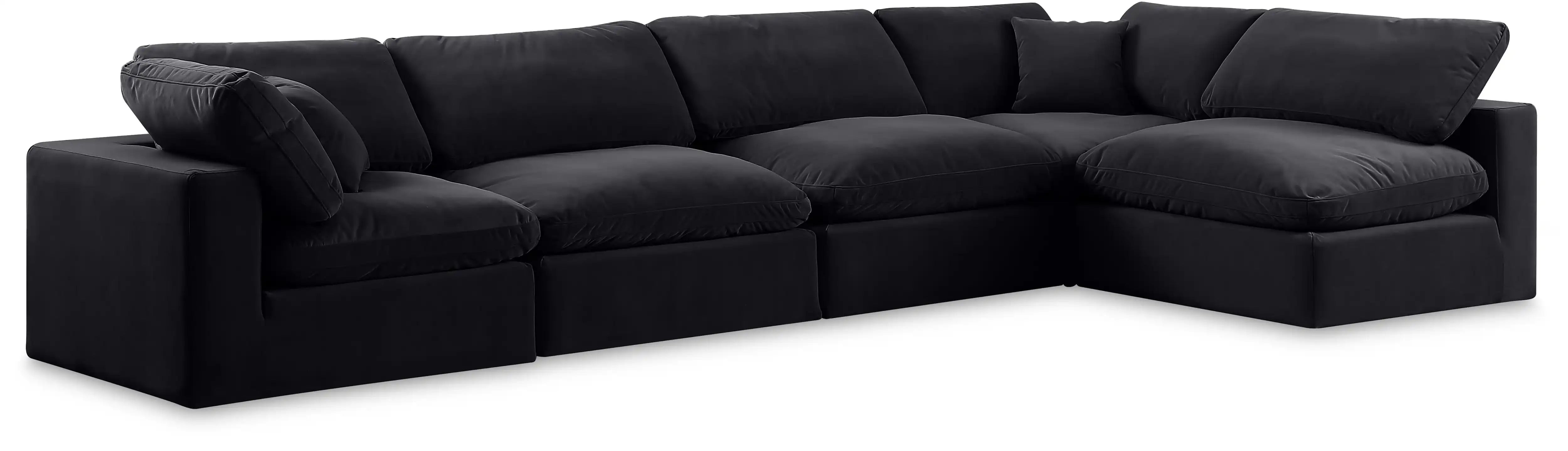 Comfy - 5 Piece Velvet Modular Sectional - Best Buy Furniture