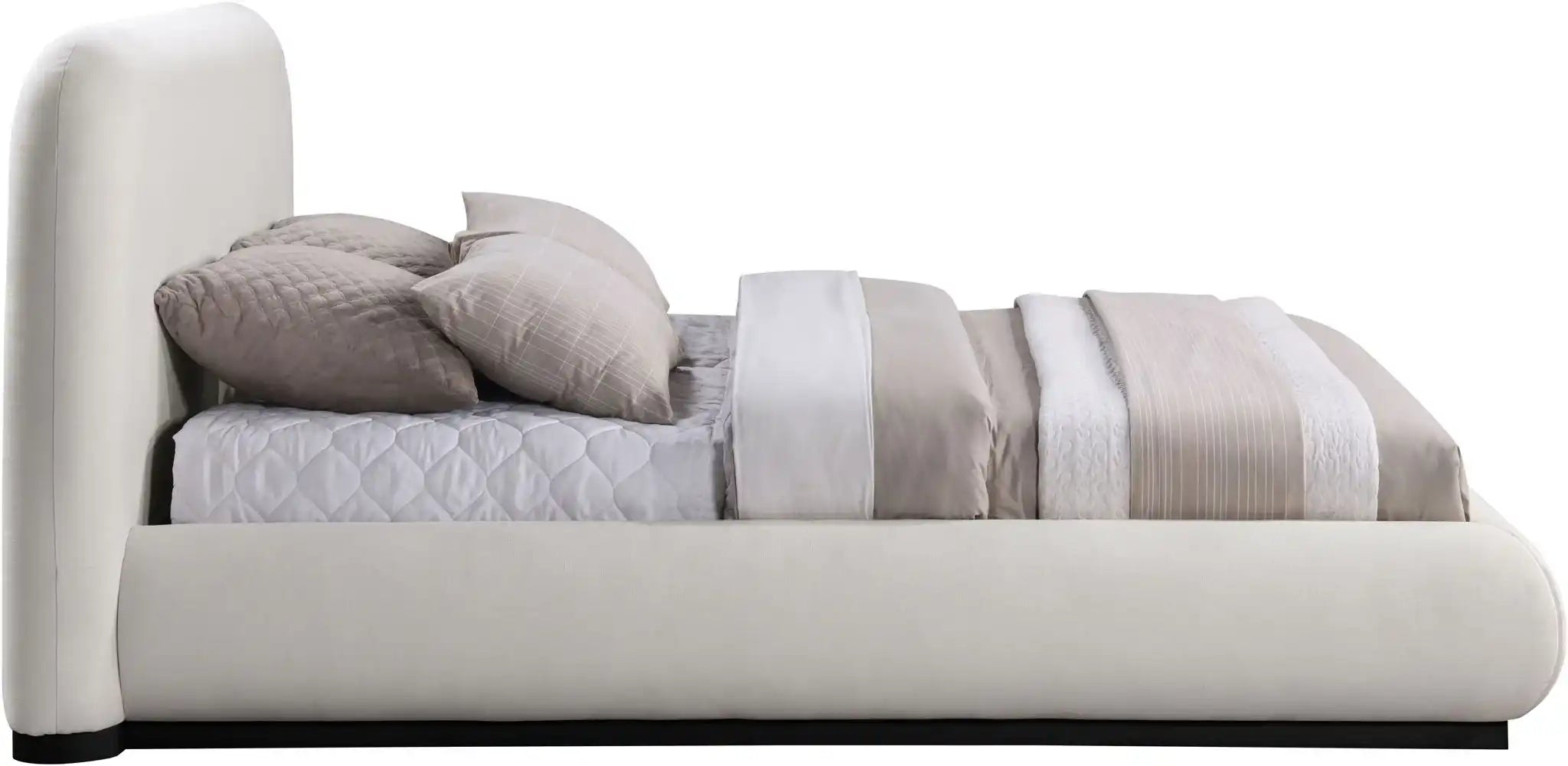 Vaughn - Linen Bed With Black Base