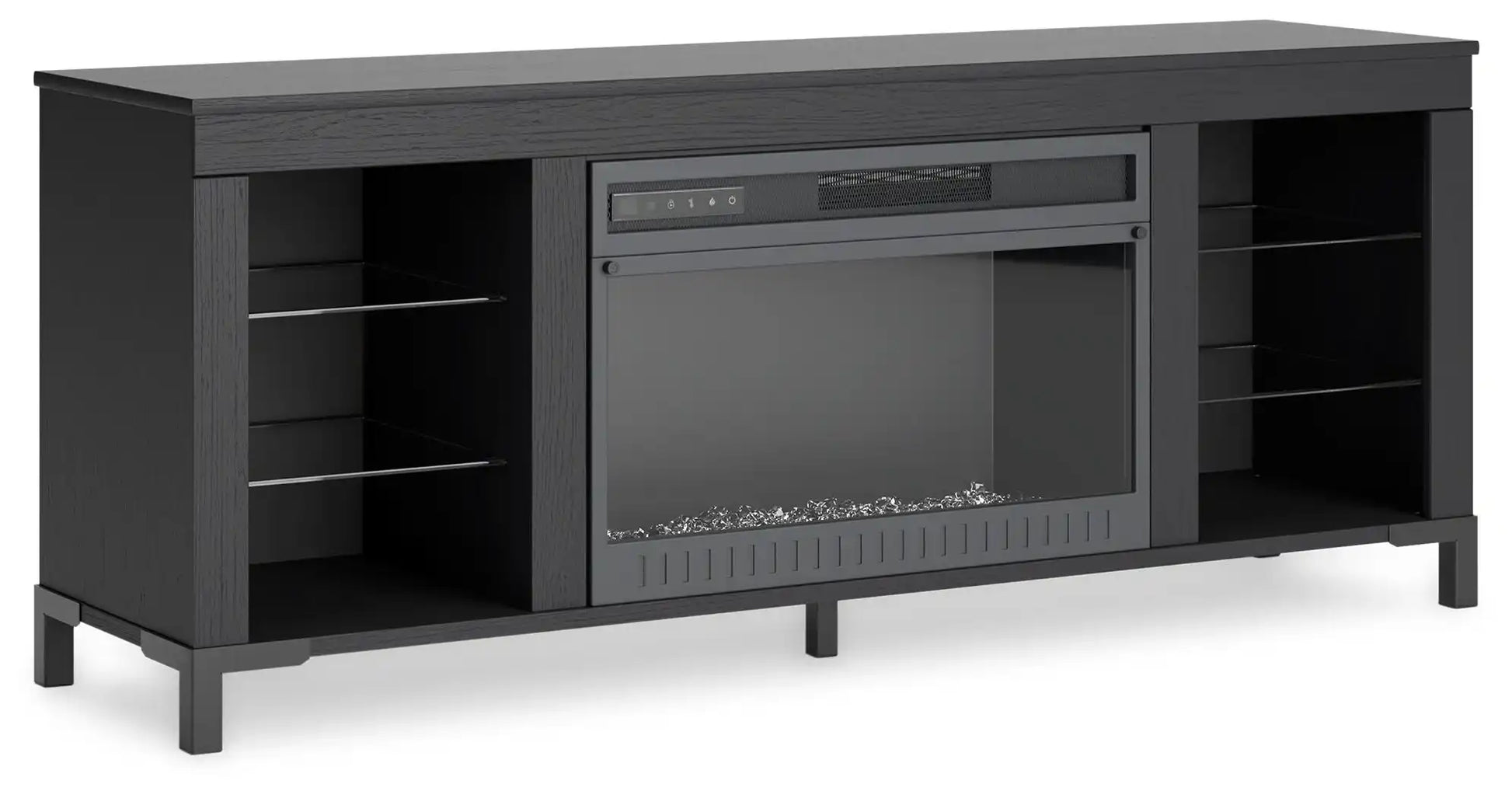 Cayberry - TV Stand With Fireplace - Black - Best Buy Furniture