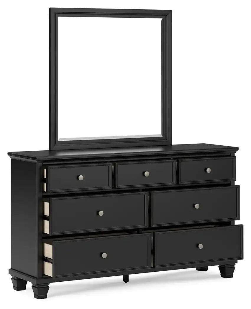 Lanolee - Dresser And Mirror - Black - Best Buy Furniture