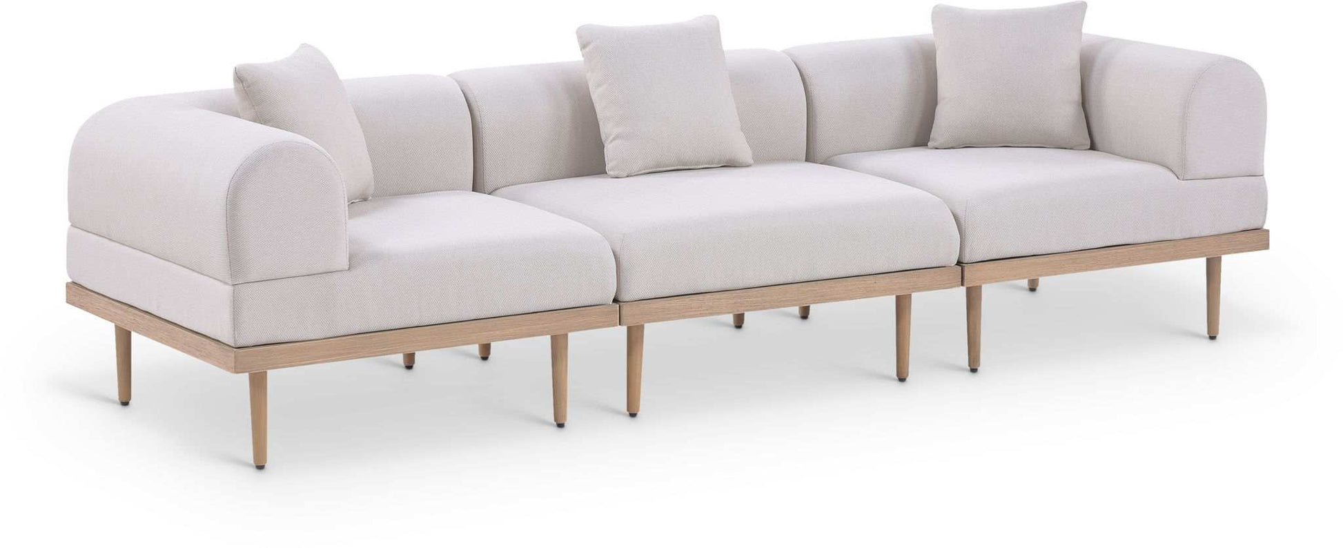 Laguna - 3 Piece Resilient Water Resistant Fabric 106.5" Upholstered Outdoor Patio Modular Sofa - Best Buy Furniture