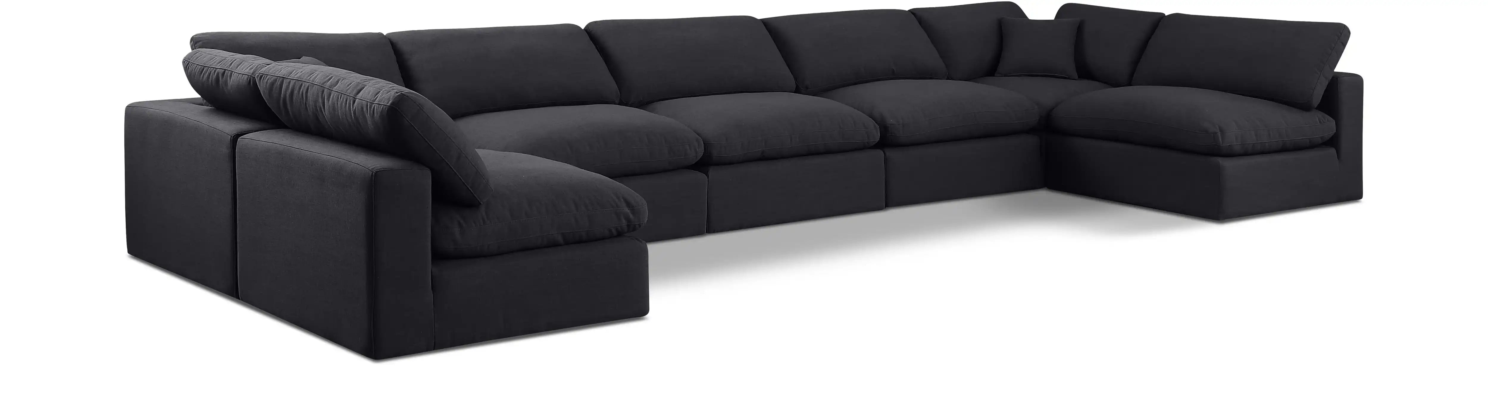 Comfy - 7 Piece Linen Modular Armless Sectional - Best Buy Furniture
