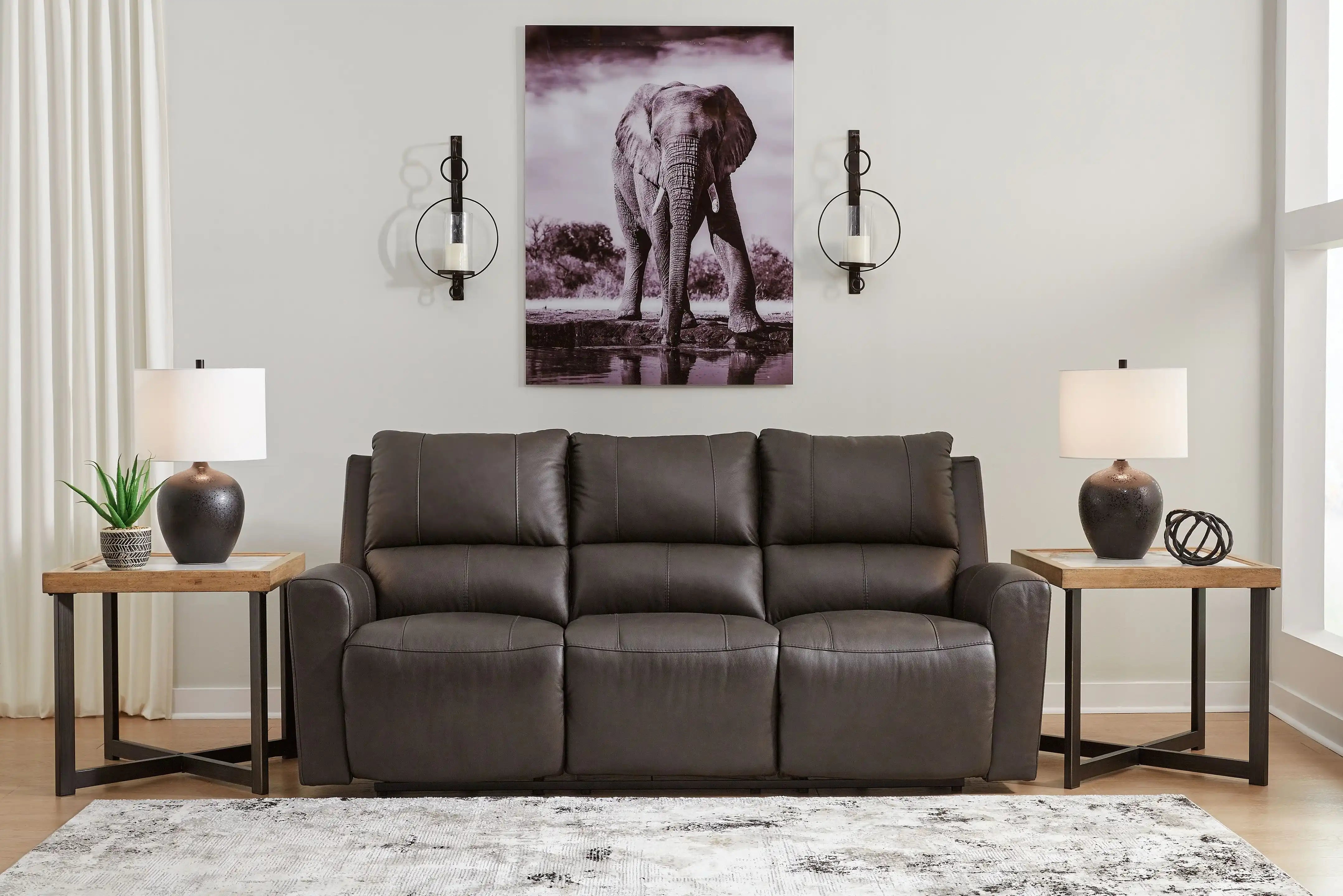Boxmere - Reclining Power Sofa - Storm - Best Buy Furniture