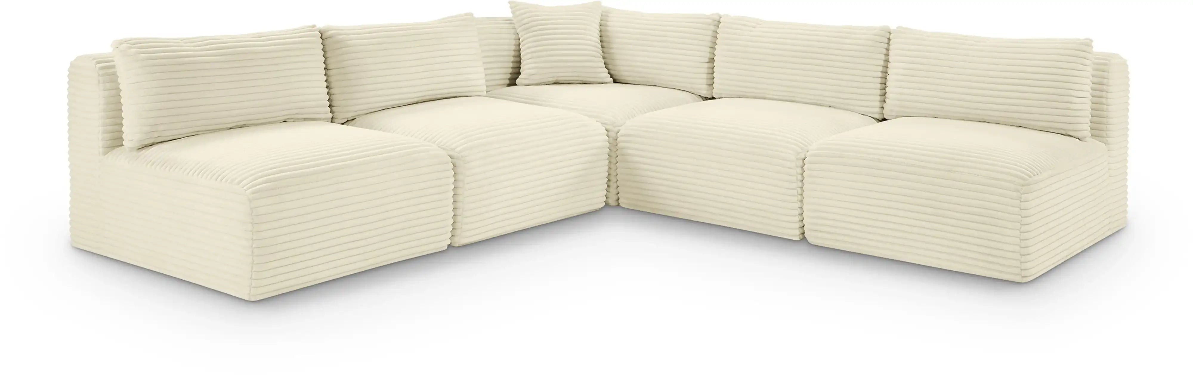 Shaggy - 5 Piece Modular Corner Armless Sectional - Best Buy Furniture
