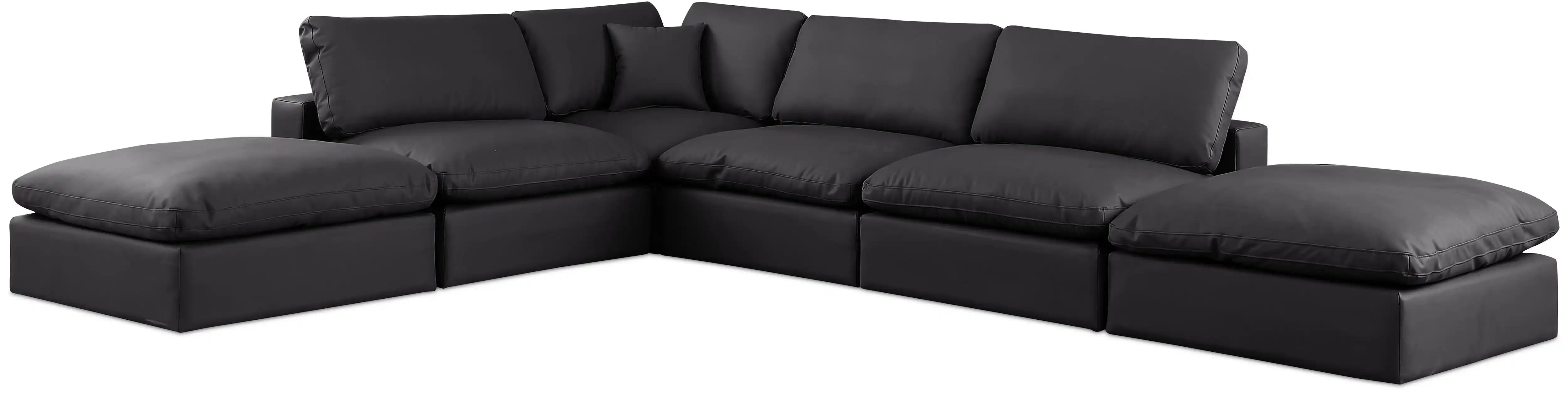 Comfy - 6 Piece Faux Leather Modular Sectional - Best Buy Furniture