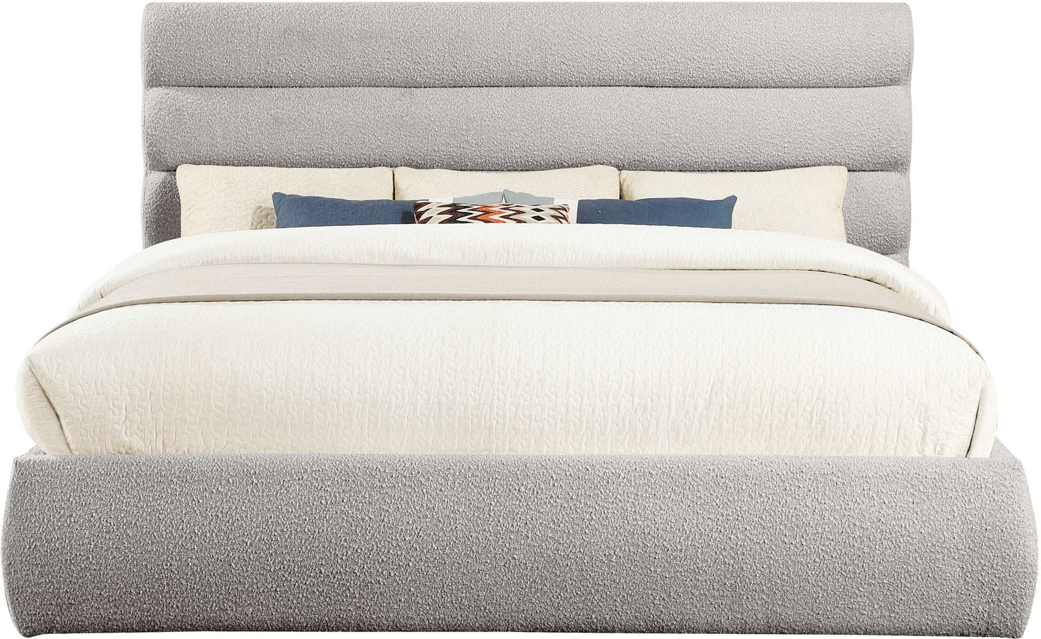 Adam - Boucle Fabric Bed With 52" Headboard