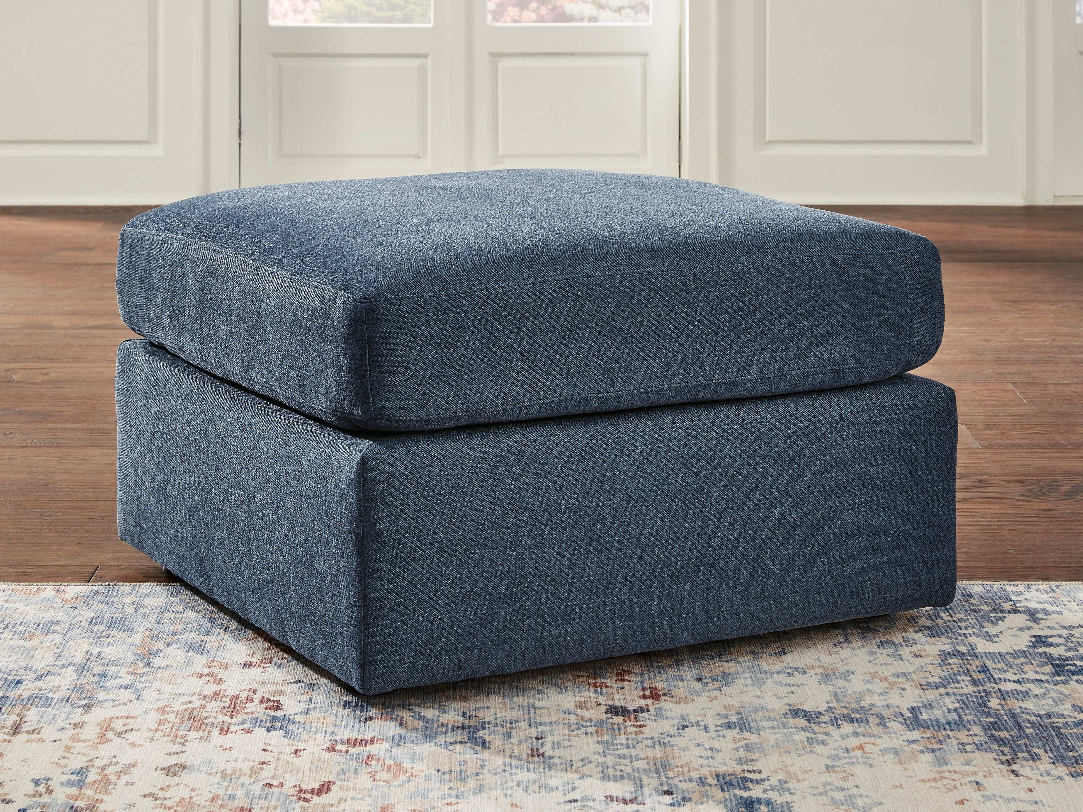 Modmax - Oversized Accent Ottoman - Fabric - Ink - Best Buy Furniture