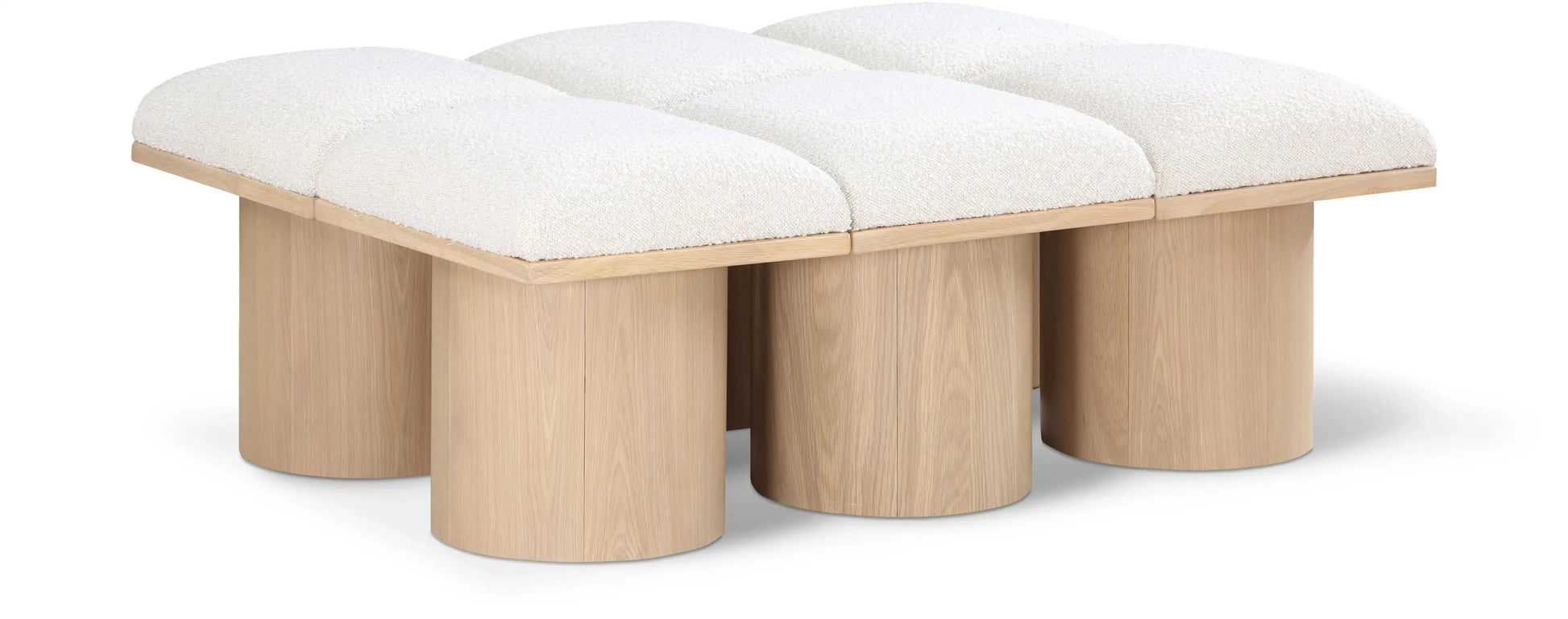 Pavilion - 6 Piece Modular Bench With Natural Base - Best Buy Furniture