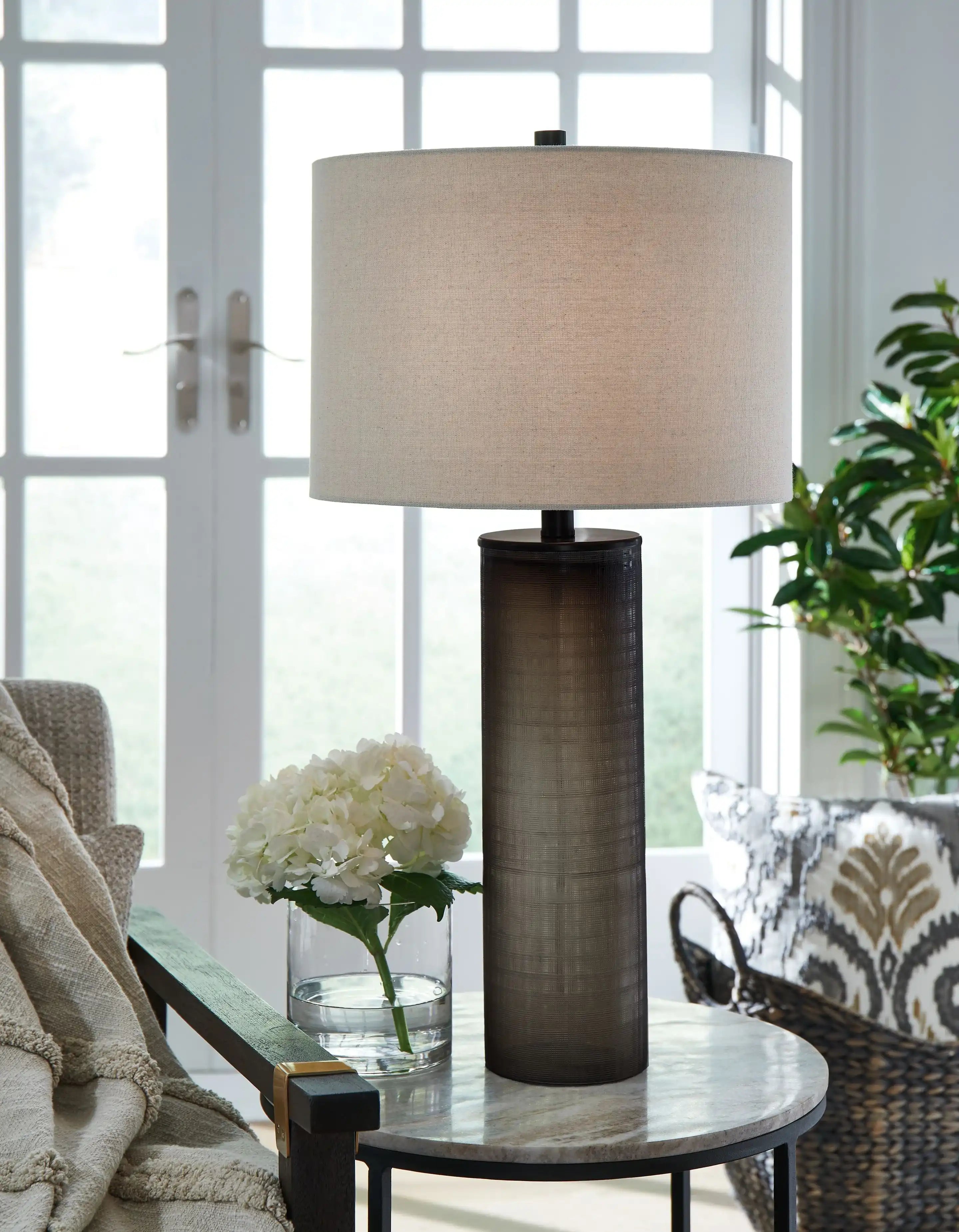 Dingerly - Glass Table Lamp - Brown - Best Buy Furniture