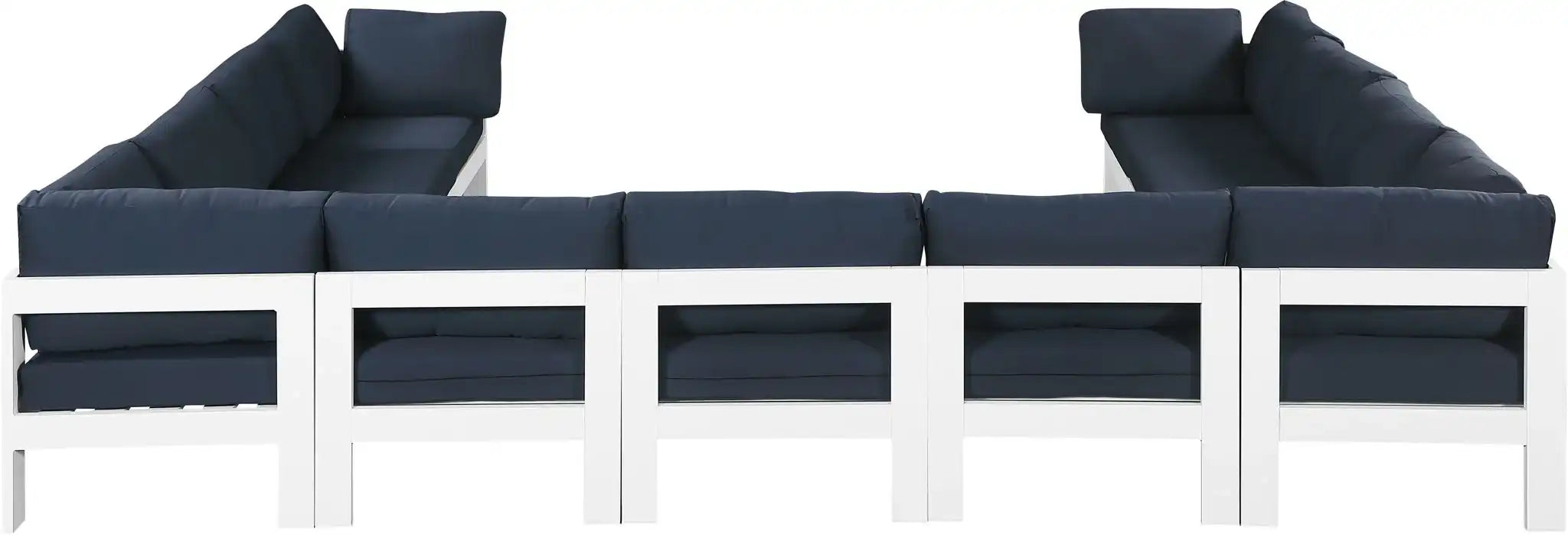 Nizuc - Outdoor Patio 11 Piece Modular Sectional With White Frame