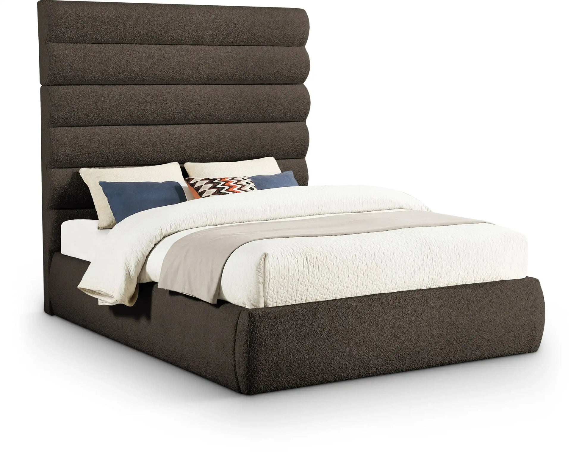 Adam - Boucle Fabric Bed With 70.5" Headboard - Best Buy Furniture