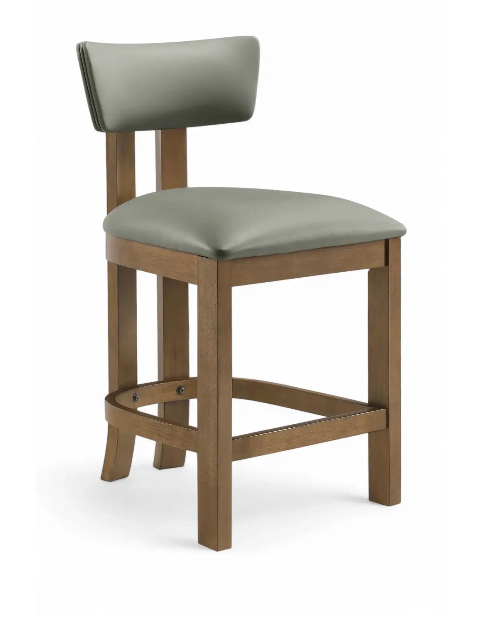 Lavrin - Vegan Leather Upholstered Counter Stool (Set of 2) - Walnut Base - Best Buy Furniture